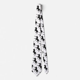 Zebra Black and Gray Print Silhouette Tie
