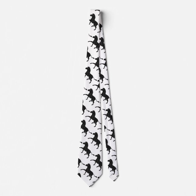 Zebra Black and Gray Print Silhouette Tie (Front)