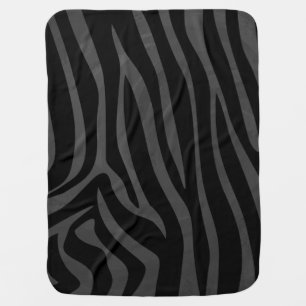 Zebra Black and Gray Print Swaddle Blanket