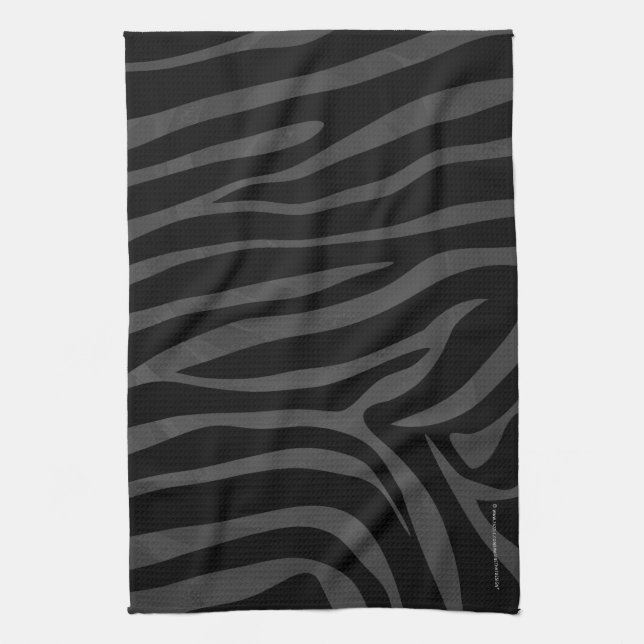 Zebra Black and Gray Print Towel (Vertical)