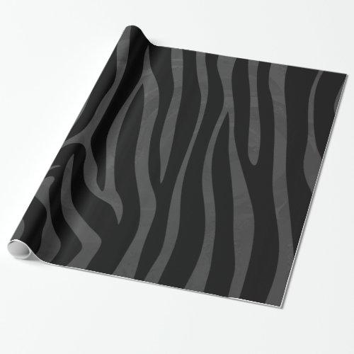 Zebra Black and Gray Print Wrapping Paper