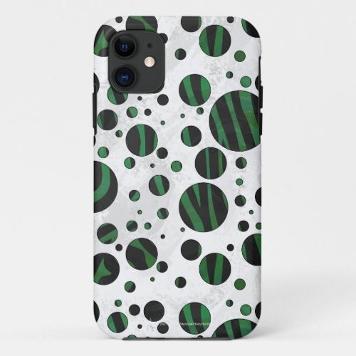 Zebra Black and Green Polka Dot iPhone 11 Case