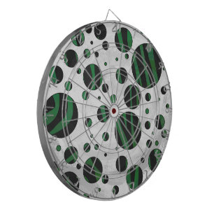 Zebra Black and Green Polka Dot Dart Board