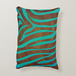 Zebra Black and Green Print Accent Pillow