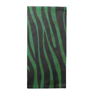 Zebra Black and Green Print Cloth Napkin