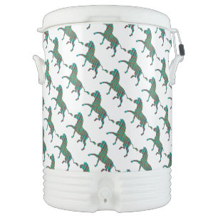 Zebra Black and Green Print Cooler