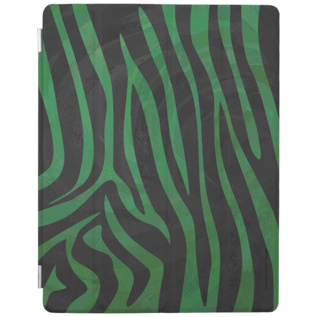 Zebra Black and Green Print iPad Smart Cover (Front)