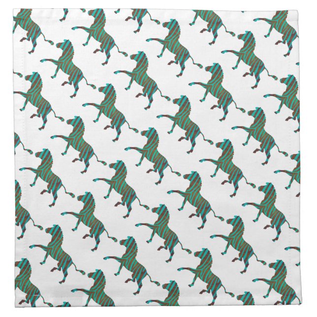 Zebra Black and Green Print Napkin (Front)
