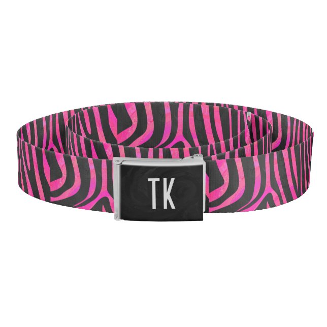 Zebra Black and Hot Pink Print Belt (Coil)