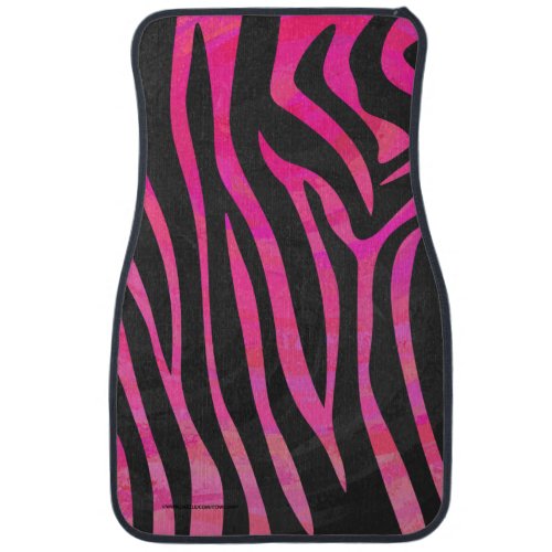 Zebra Black and Hot Pink Print Car Mat