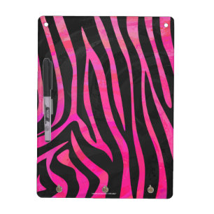 Zebra Black and Hot Pink Print Dry Erase Board