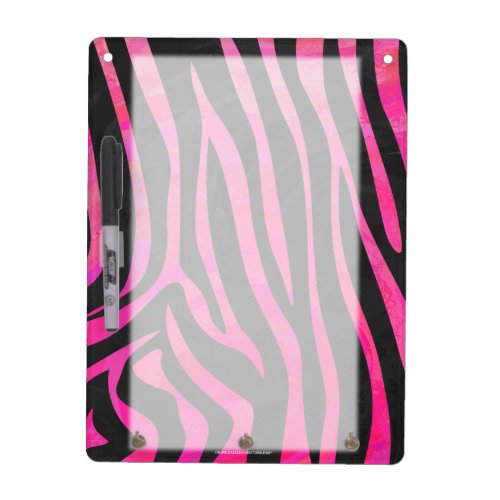 Zebra Black and Hot Pink Print Dry Erase Board