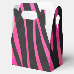 Zebra Black and Hot Pink Print Favor Boxes
