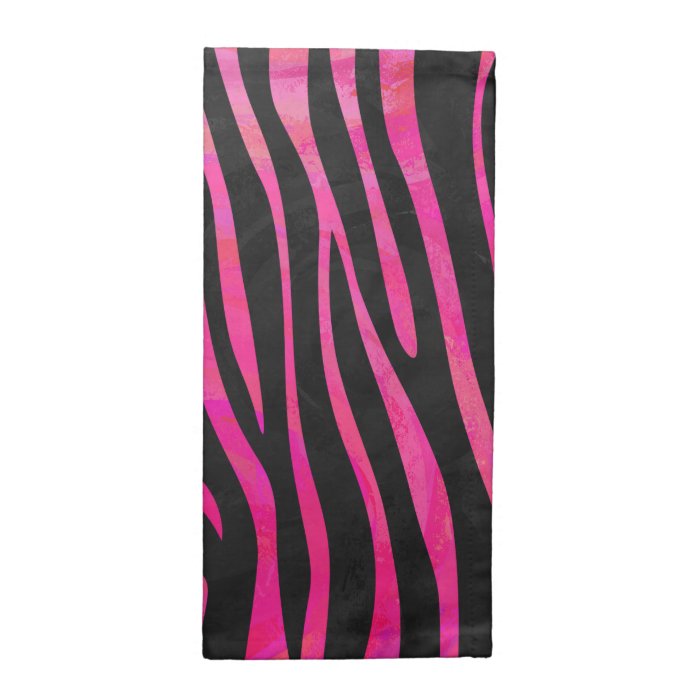 Zebra Black and Hot Pink Print Napkins