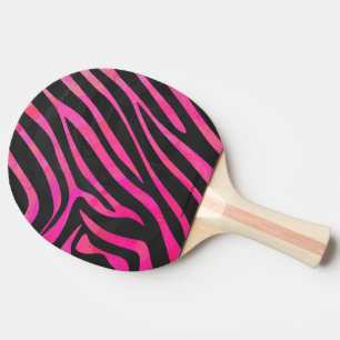 Zebra Black and Hot Pink Print Ping-Pong Paddle