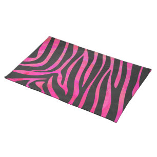 Zebra Black and Hot Pink Print Placemat