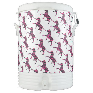 Zebra Black and Hot Pink Silhouette Cooler