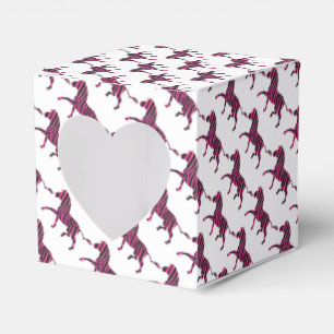 Zebra Black and Hot Pink Silhouette Favor Boxes