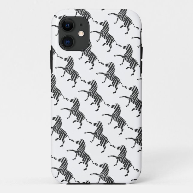 Zebra Black and Light Gray Silhouette Case-Mate iPhone Case (Back)