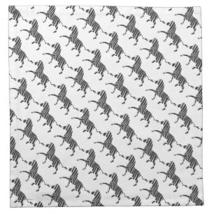 Zebra Black and Light Gray Silhouette Napkin