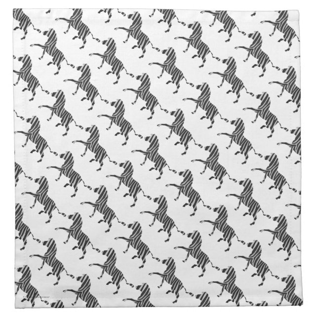 Zebra Black and Light Gray Silhouette Napkin (Front)