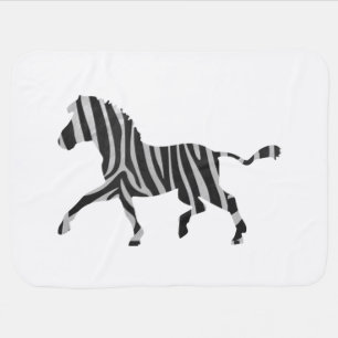 Zebra Black and Light Gray Silhouette Receiving Blanket