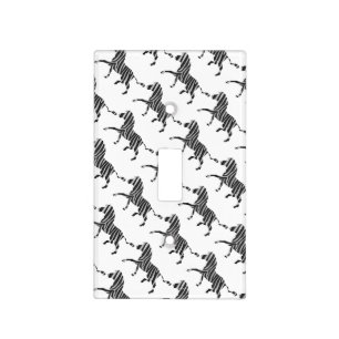 Zebra Black and Light Gray Silhouette Switch Cover