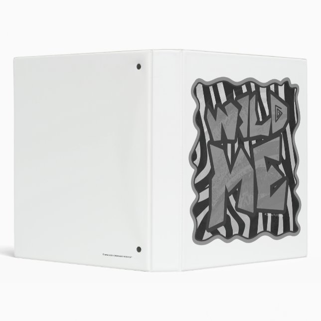 Zebra Black and Light Gray Wild Me 3 Ring Binder (Background)