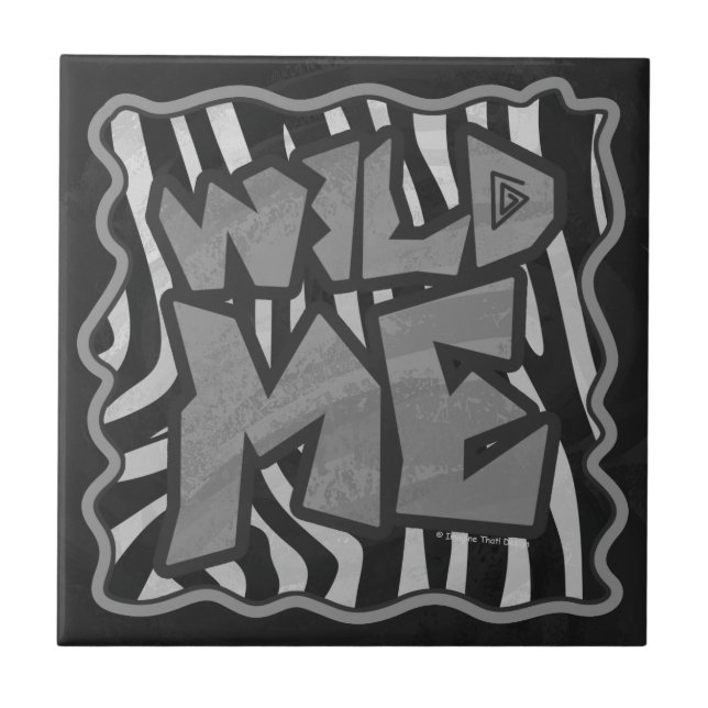 Zebra Black and Light Gray Wild Me Ceramic Tile (Front)