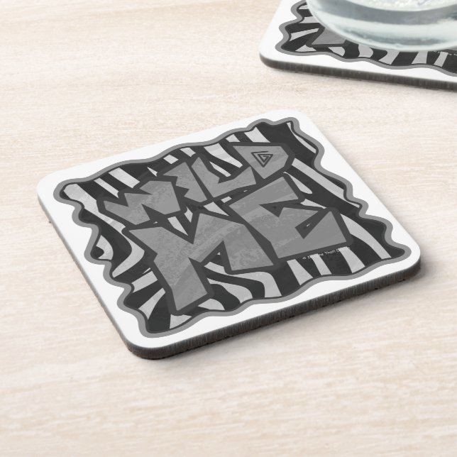 Zebra Black and Light Gray Wild Me Coaster (Left Side)