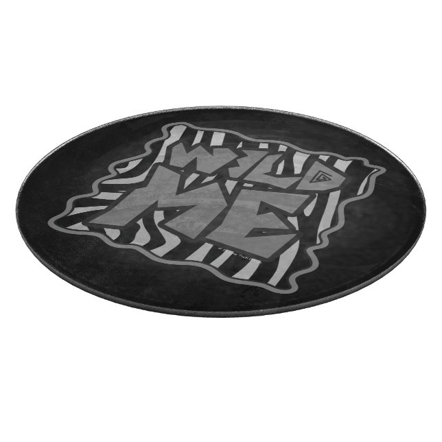 Zebra Black and Light Gray Wild Me Cutting Board (Corner)