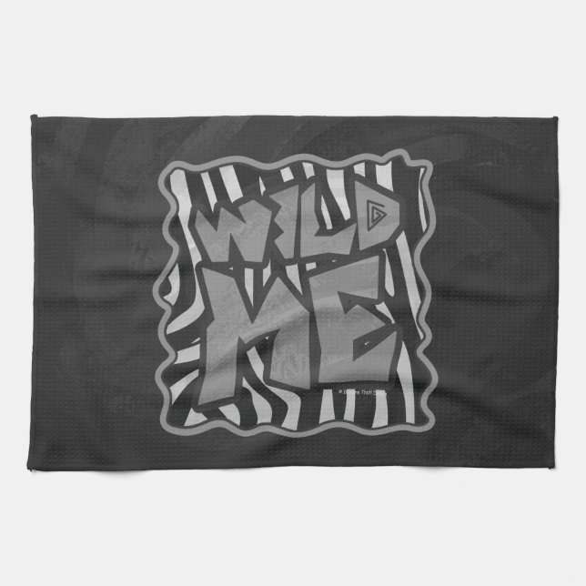 Zebra Black and Light Gray Wild Me Kitchen Towel (Horizontal)
