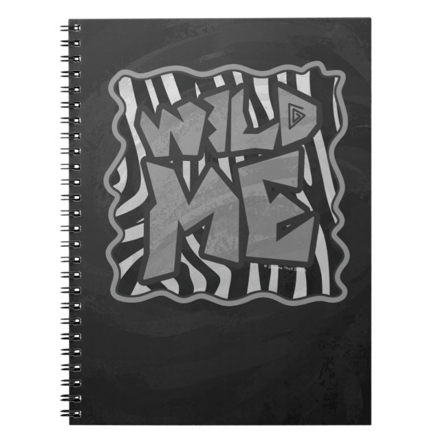 Zebra Black and Light Gray Wild Me Notebook (Front)