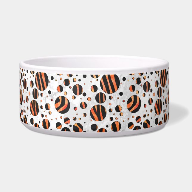 Zebra Black and Orange Polka Dots Bowl (Right)