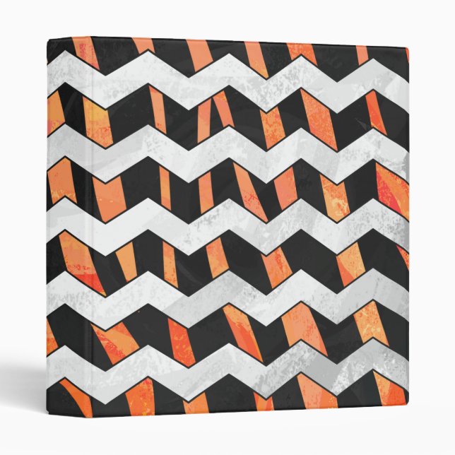 Zebra Black and Orange Print Binder (Front/Spine)
