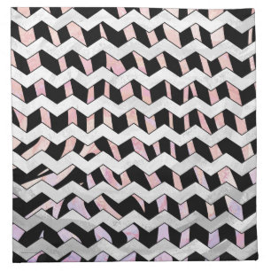 Zebra Black and Pink Chevron Napkin