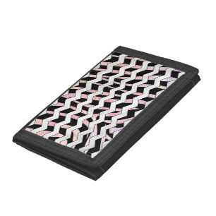 Zebra Black and Pink Chevron Tri-fold Wallet