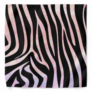 Zebra Black and Pink Print Bandana