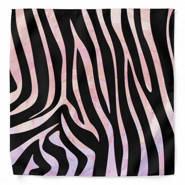 Zebra Black and Pink Print Bandana (Front)
