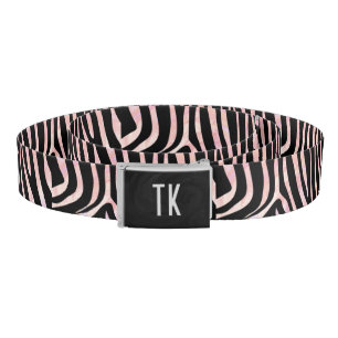Zebra Black and Pink Print Belt
