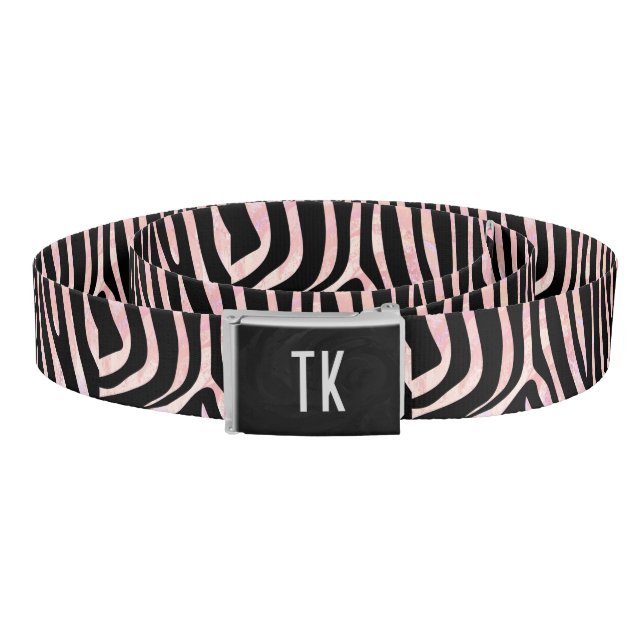 Zebra Black and Pink Print Belt (Coil)
