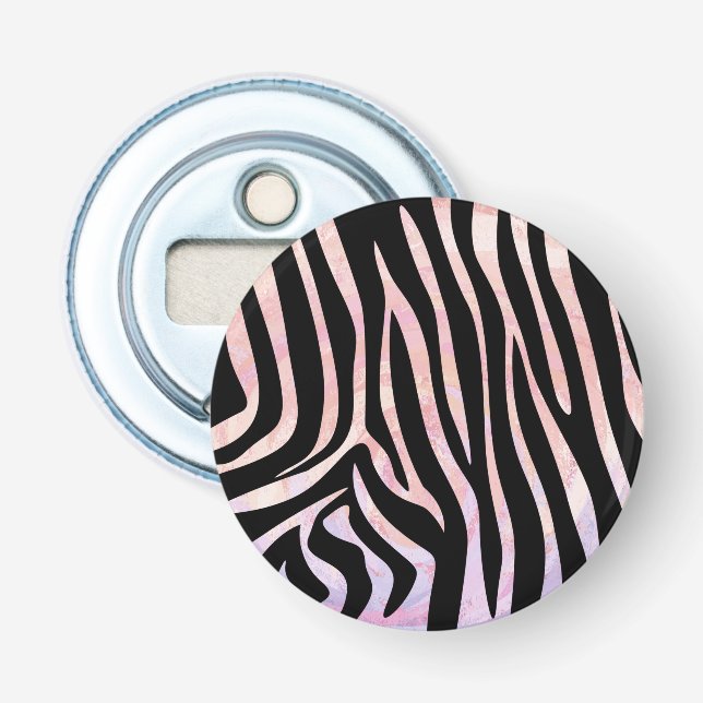 Zebra Black and Pink Print Bottle Opener (Front)