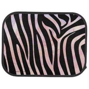 Zebra Black and Pink Print Car Floor Mat