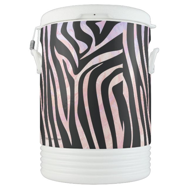 Zebra Black and Pink Print Cooler (Back)