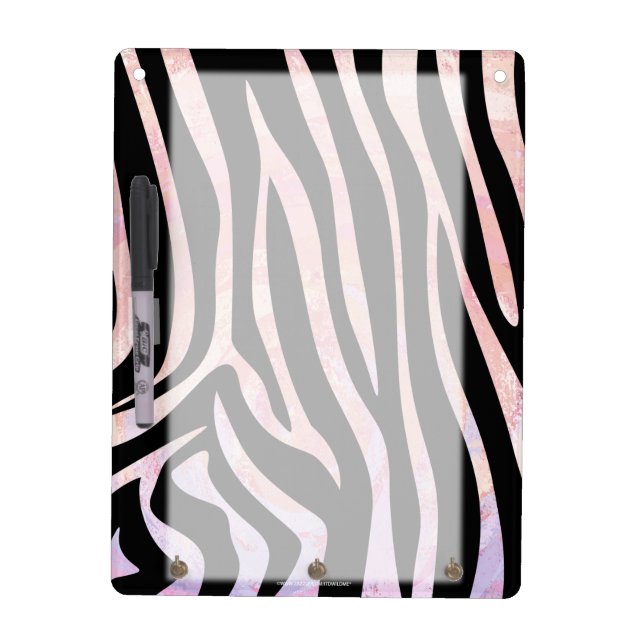 Zebra Black and Pink Print Dry-Erase Board (Front)
