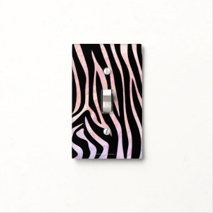 Zebra Black and Pink Print Light Switch Cover