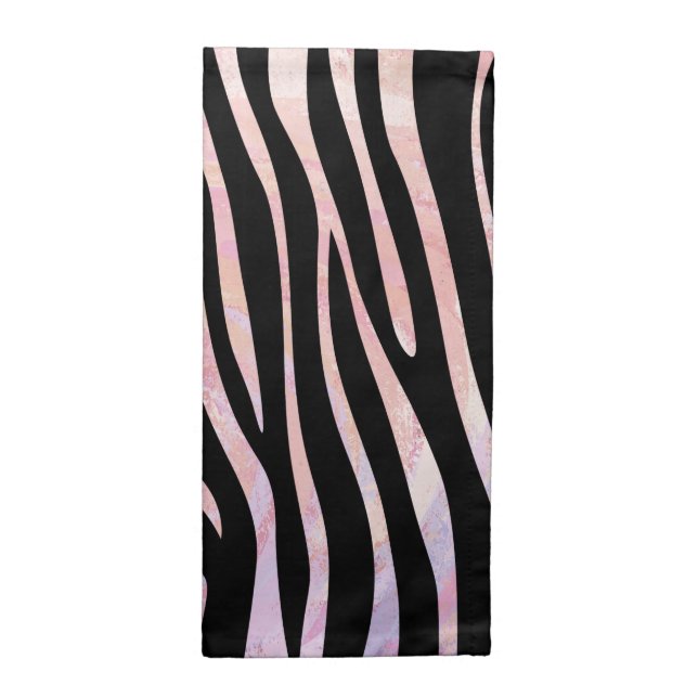 Zebra Black and Pink Print Napkin (Half Fold)