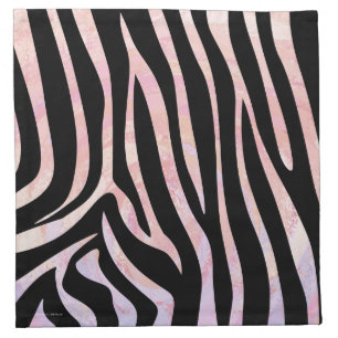 Zebra Black and Pink Print Napkin