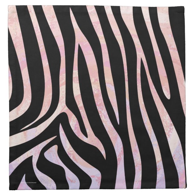Zebra Black and Pink Print Napkin (Front)