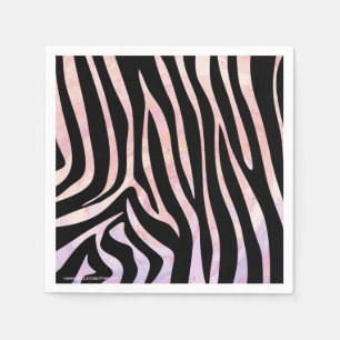 Zebra Black and Pink Print Napkins